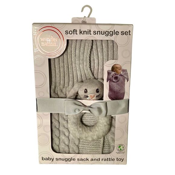 NWT Wonder Nation Two Piece Baby Rattle and Swaddle Set - Picture 1 of 7